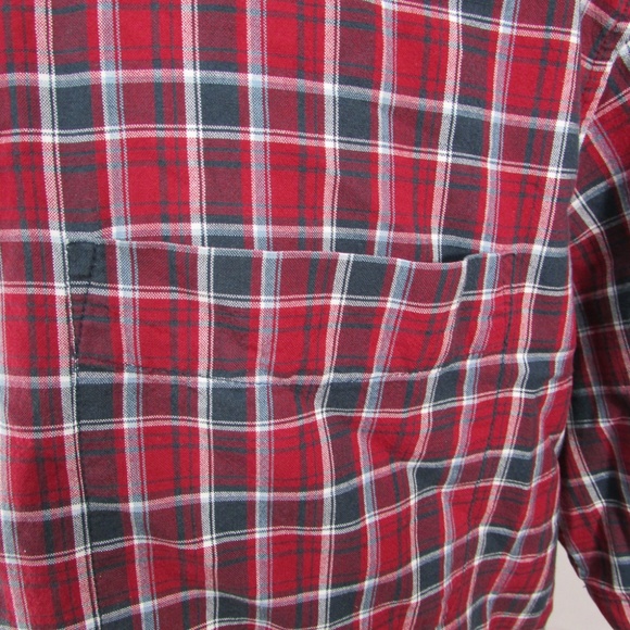 Old Navy Mens Red Plaid Camp Style Shirt Sz L - Picture 5 of 5